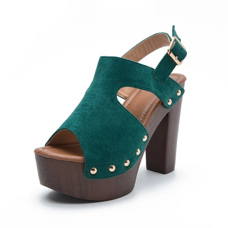 Serenity Solid High Heels Sandals - GlamoROZ