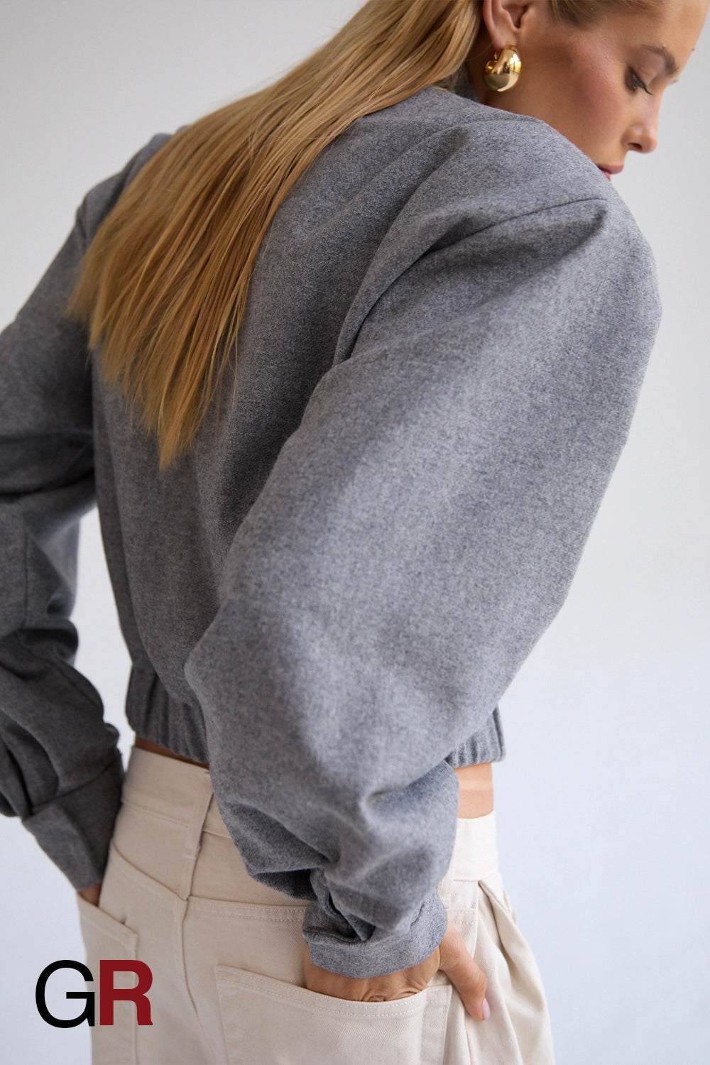 Gray Wool Stand Collar Coat - GlamoROZ