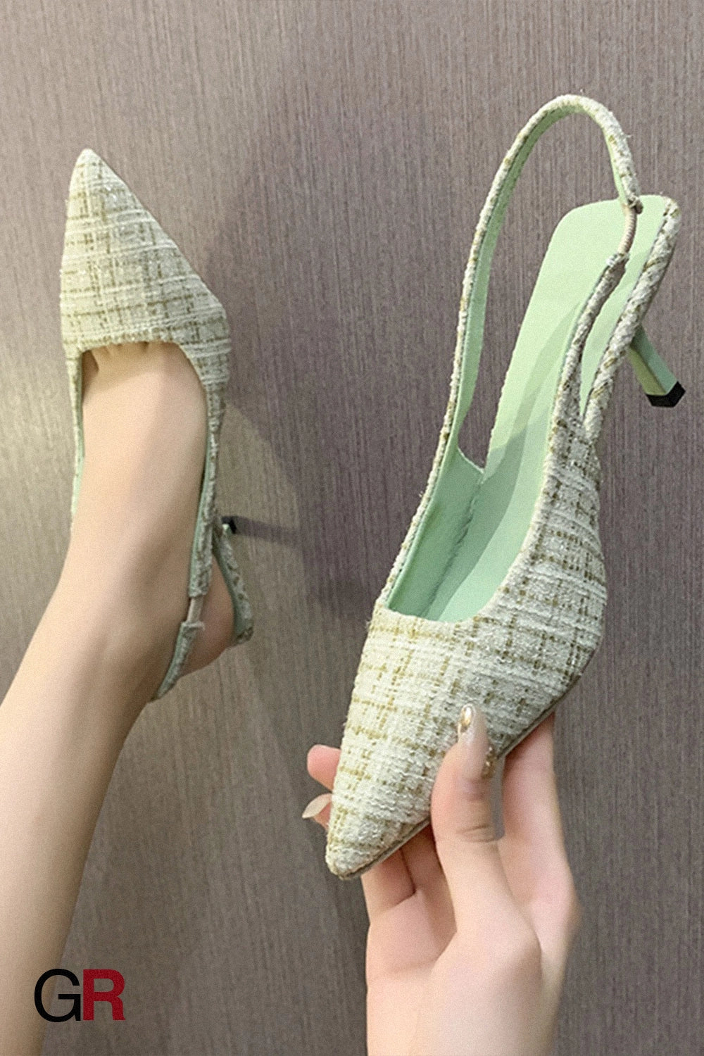 Stiletto Heel Pointed Toe Toe Cap Slingback Sandals Women's Spring And Summer New