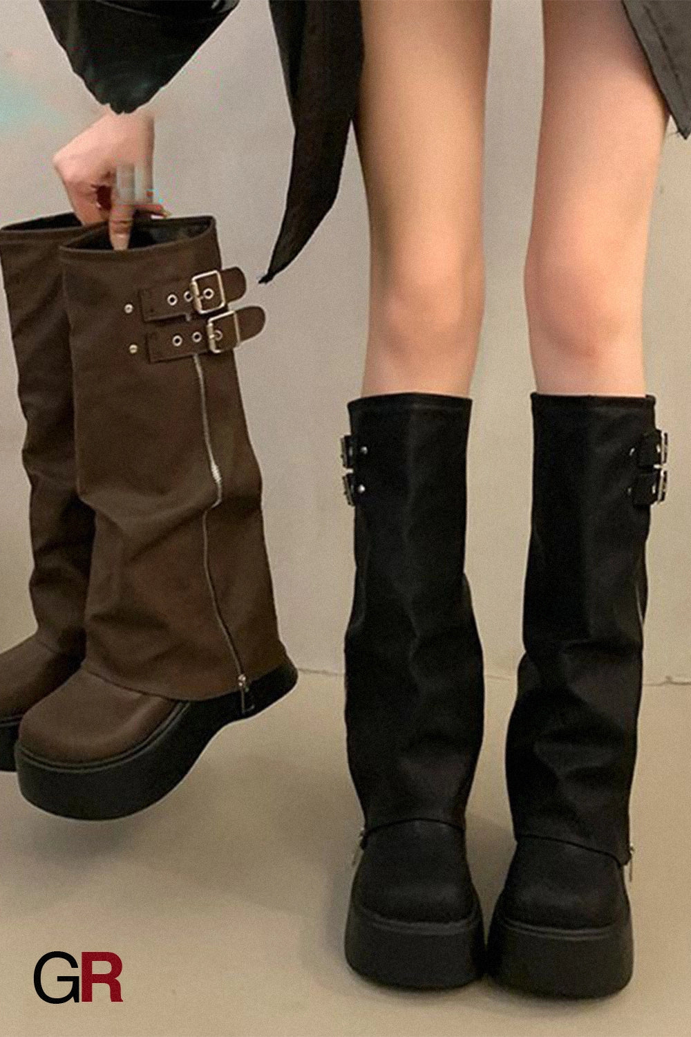 Thick Bottom Autumn And Winter Below The Knee Boots Women