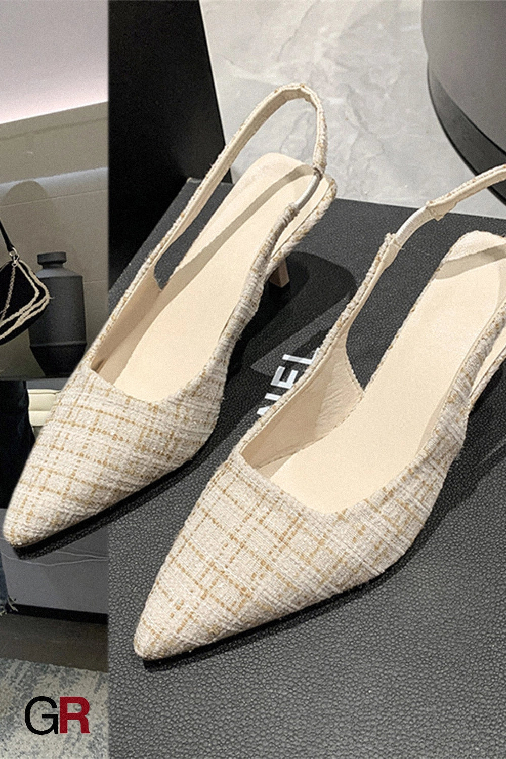 Stiletto Heel Pointed Toe Toe Cap Slingback Sandals Women's Spring And Summer New
