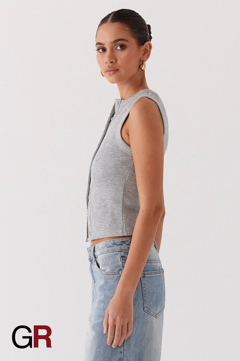 Regal Contour Grey Sleeveless Waistcoat - GlamoROZ