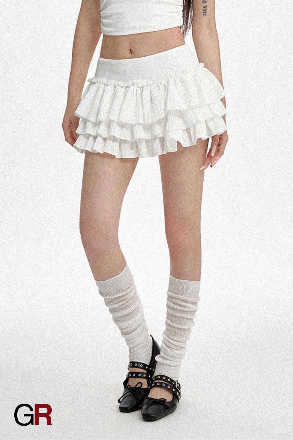 Puffy Cake Dress Women's Low Waist Pleated Skirt