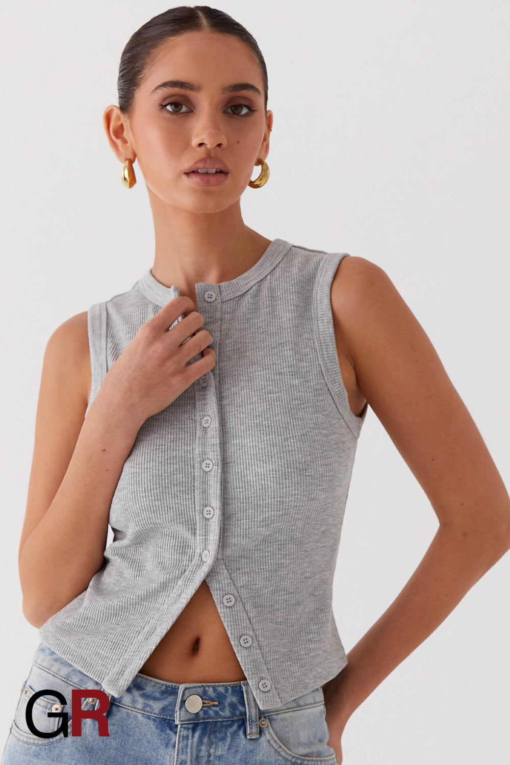 Regal Contour Grey Sleeveless Waistcoat - GlamoROZ