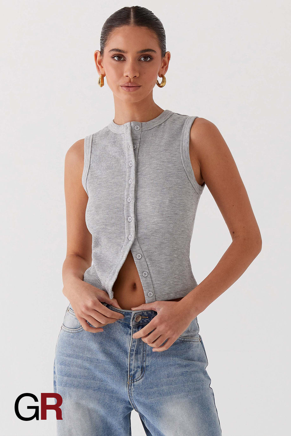 Regal Contour Grey Sleeveless Waistcoat - GlamoROZ