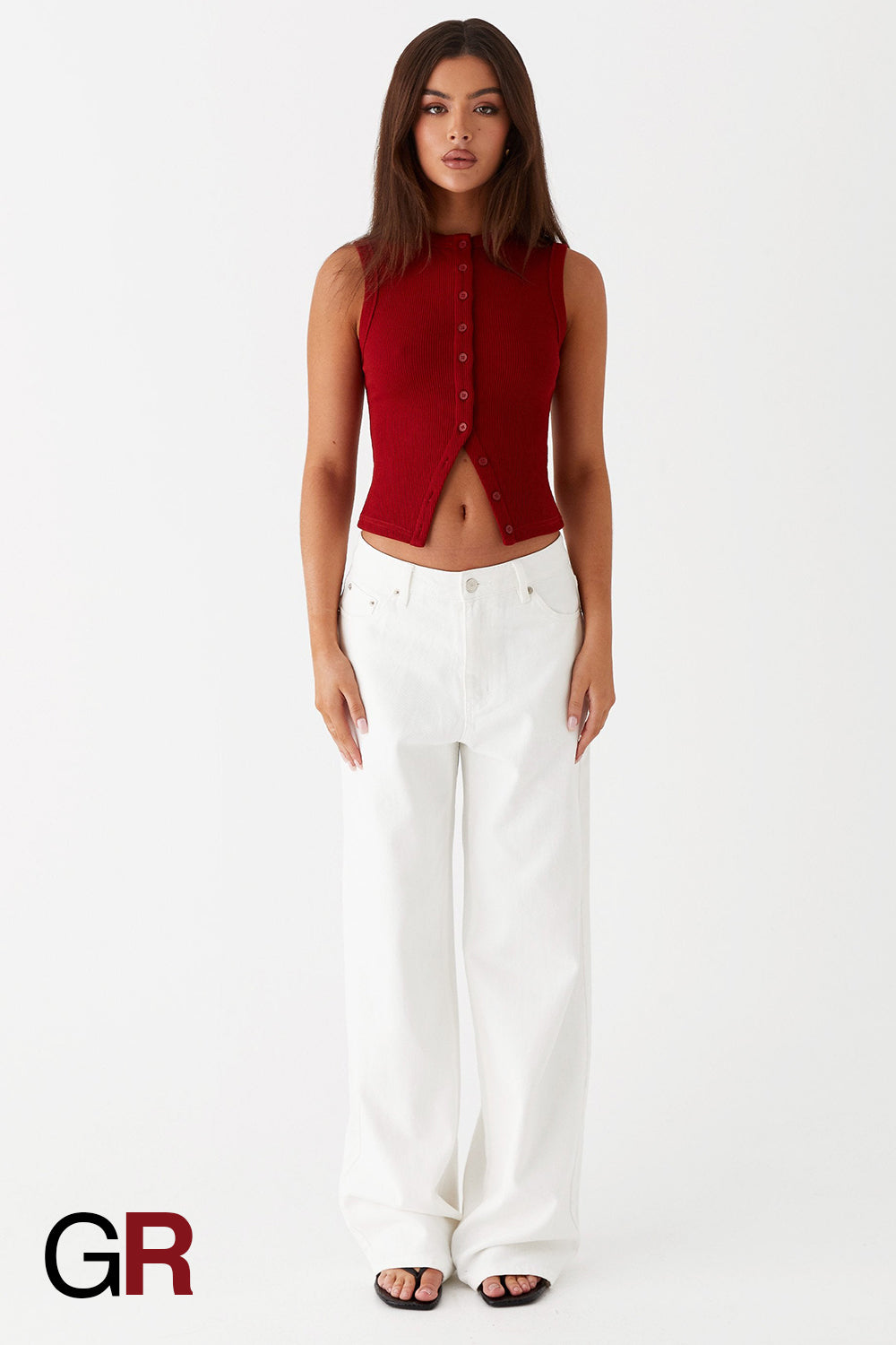 Regal Contour Red Sleeveless Waistcoat - GlamoROZ