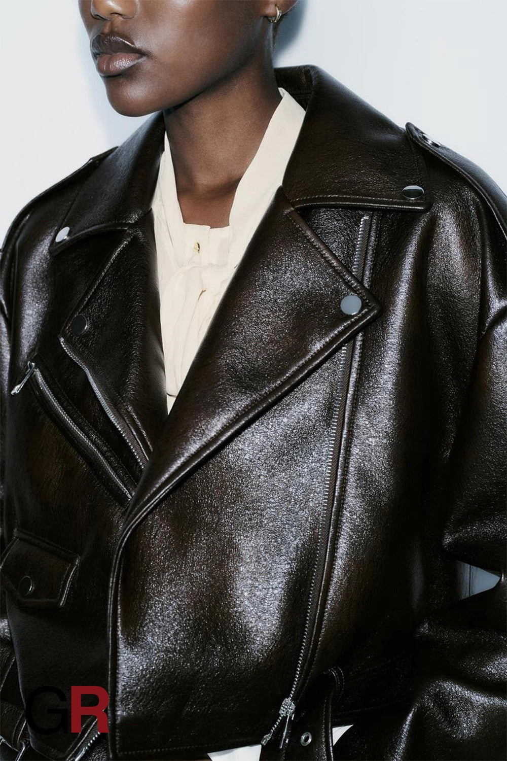 Luxe Lapel Faux Leather Jacket - GlamoROZ