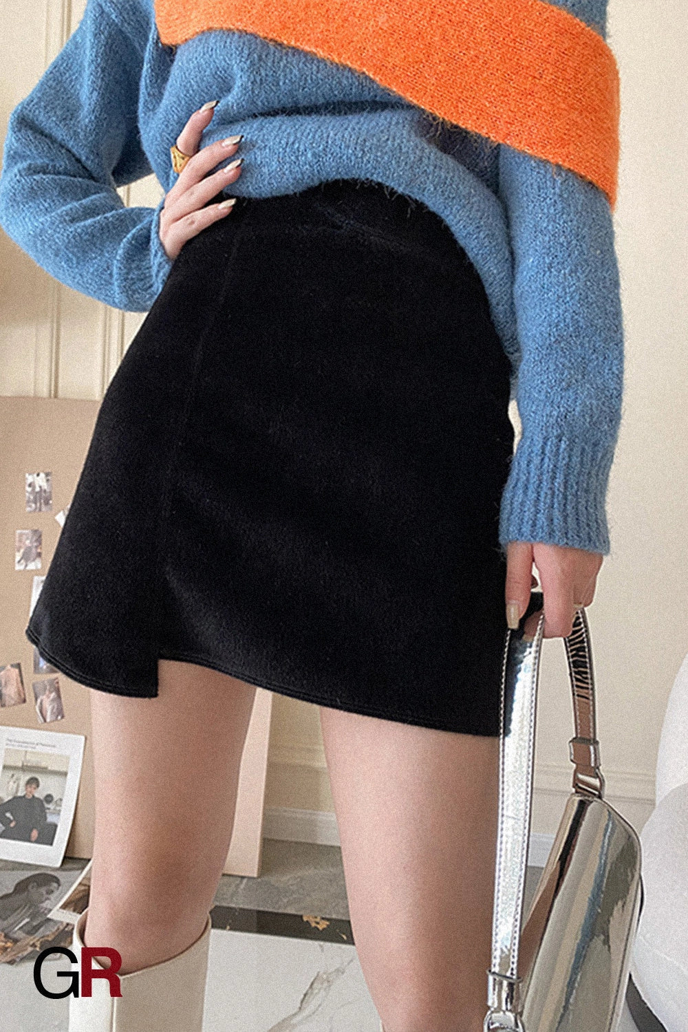 Small Man Buttock Wool Short Skirt Female