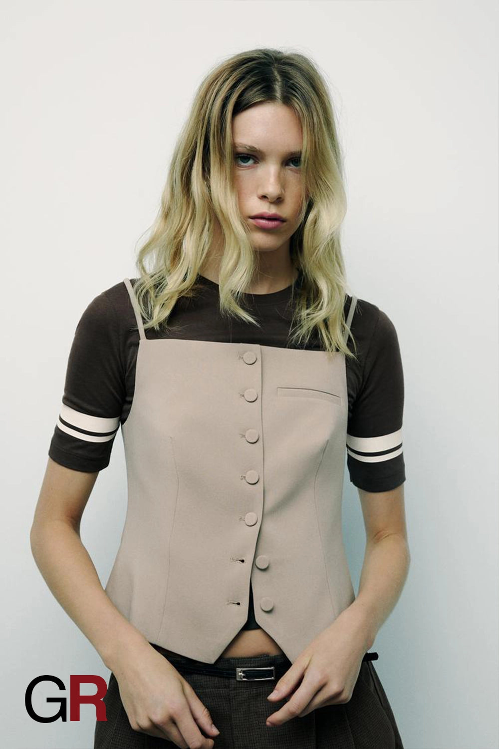 Chic French-Inspired Slim-Fit Breasted Sling Top - GlamoROZ