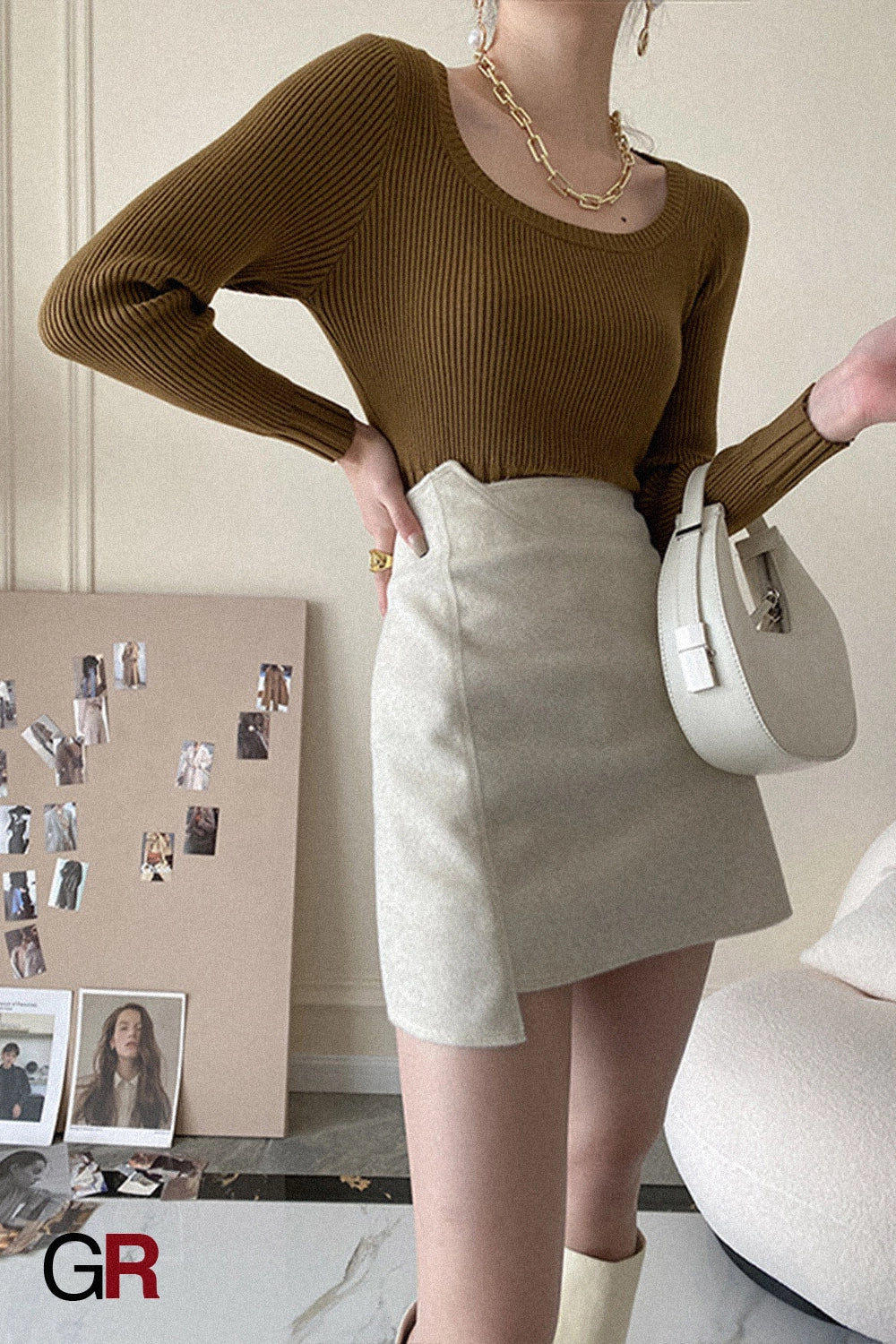 Small Man Buttock Wool Short Skirt Female