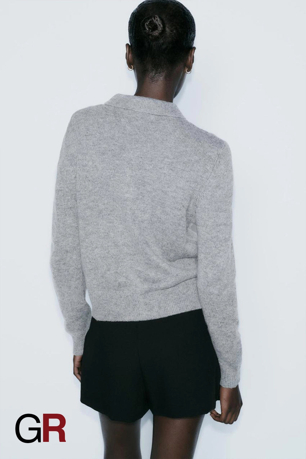Elegant Bow-Detail Button-Up Polo Cardigan - GlamoROZ