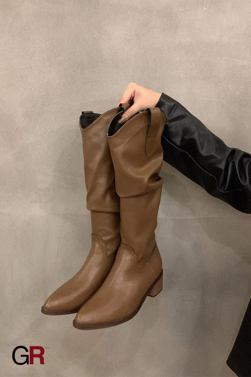 Westbourne Leather Slouch Boots