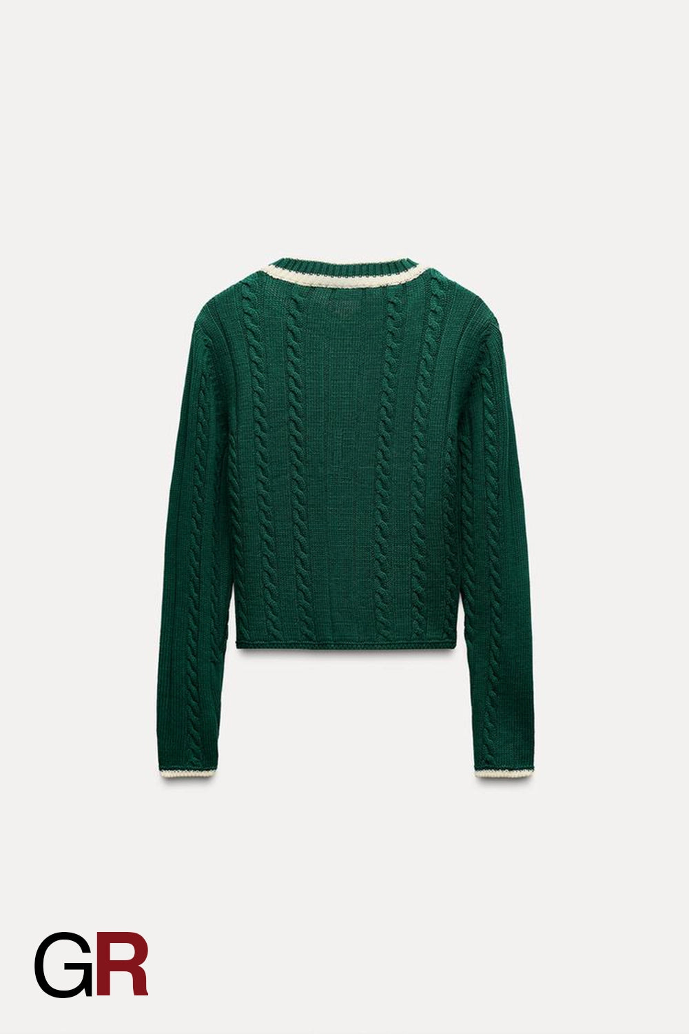 Timeless V-Neck Cable Knit Sweater - GlamoROZ