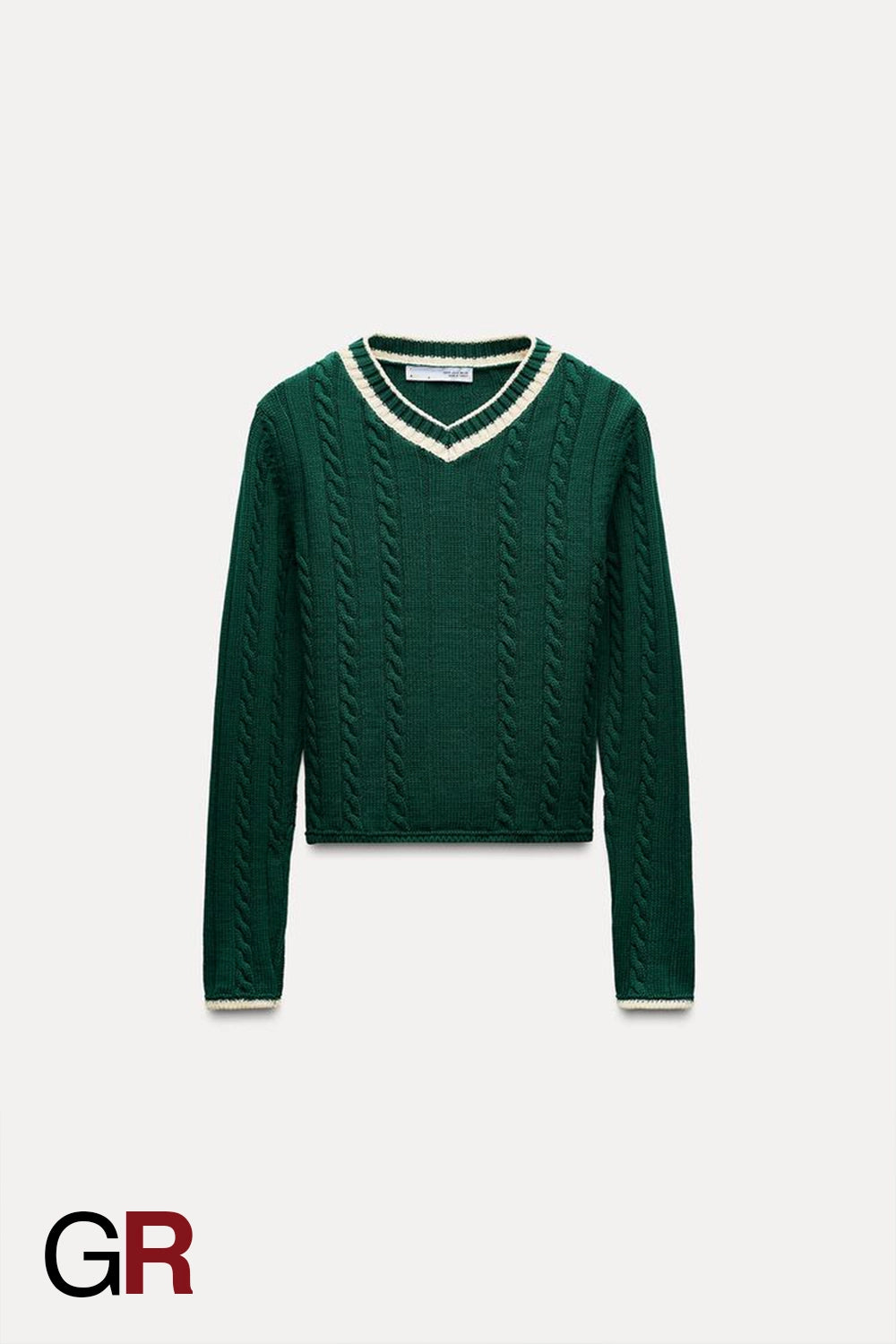 Timeless V-Neck Cable Knit Sweater - GlamoROZ