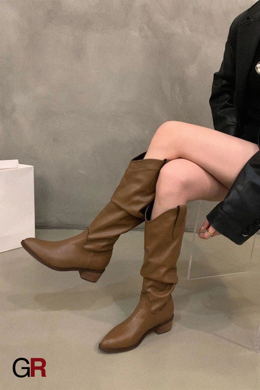 Westbourne Leather Slouch Boots