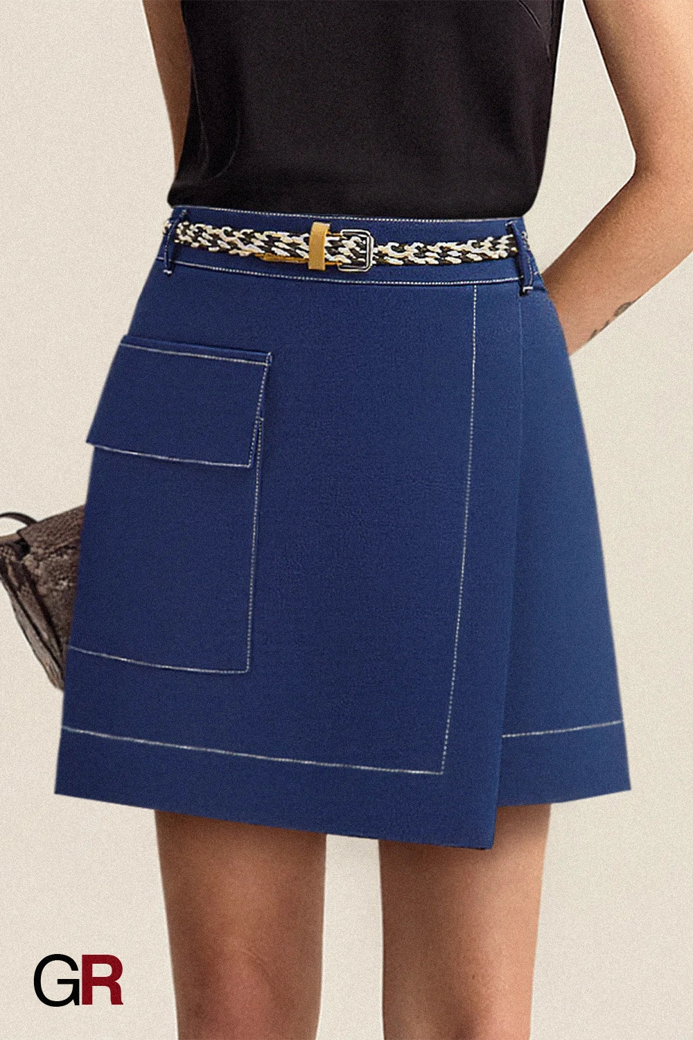 Women's Belt Double Breasted Culottes Short