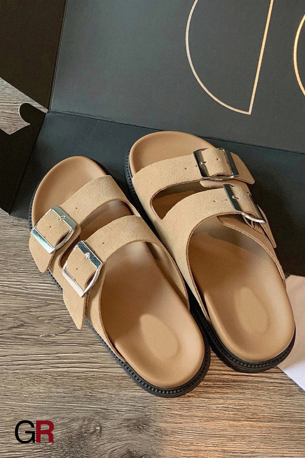 Casual Women's Summer Wear Birkenstock Shoes Belt Buckle Half Slippers