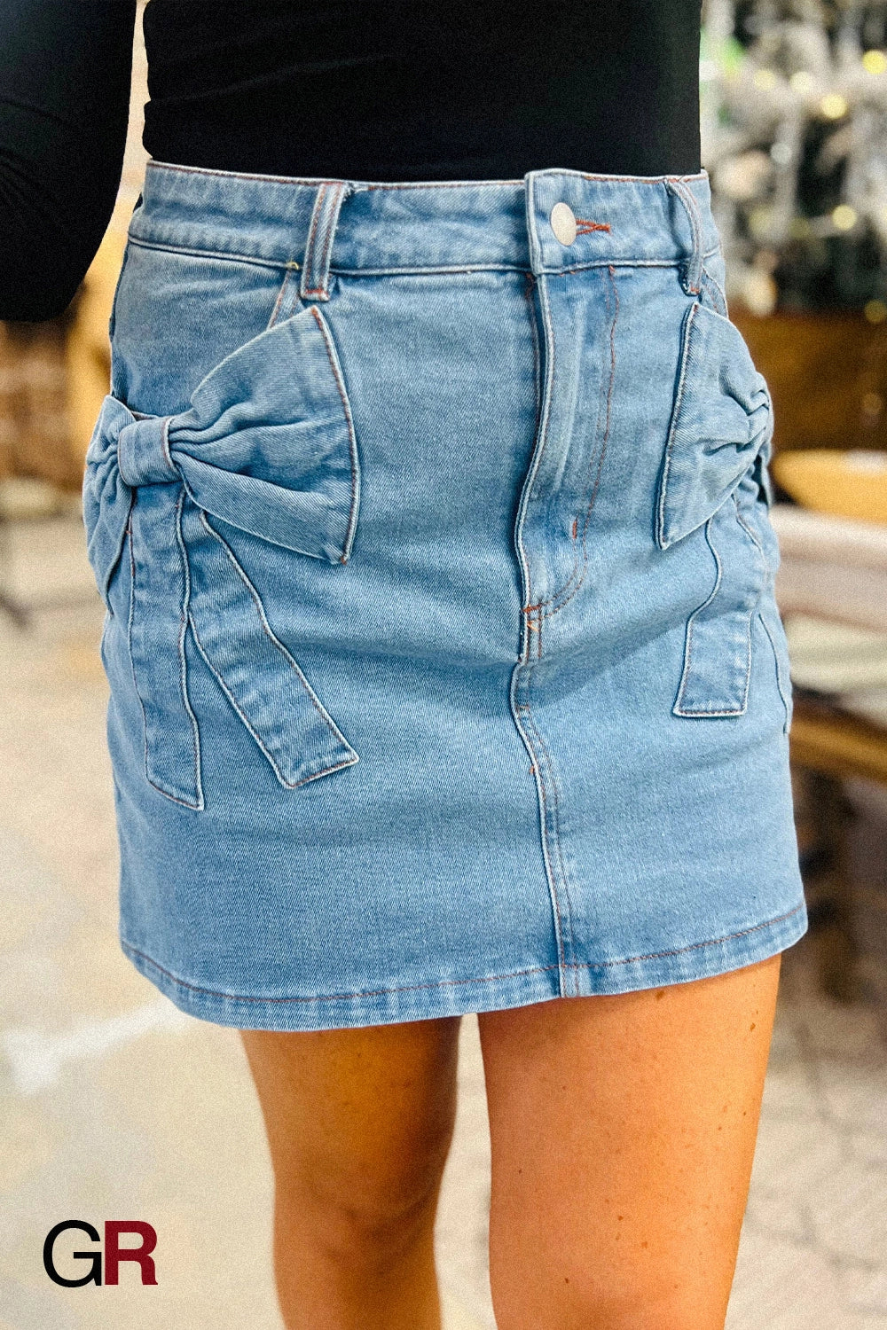 Personalized Trendy High Waist Denim Skirt