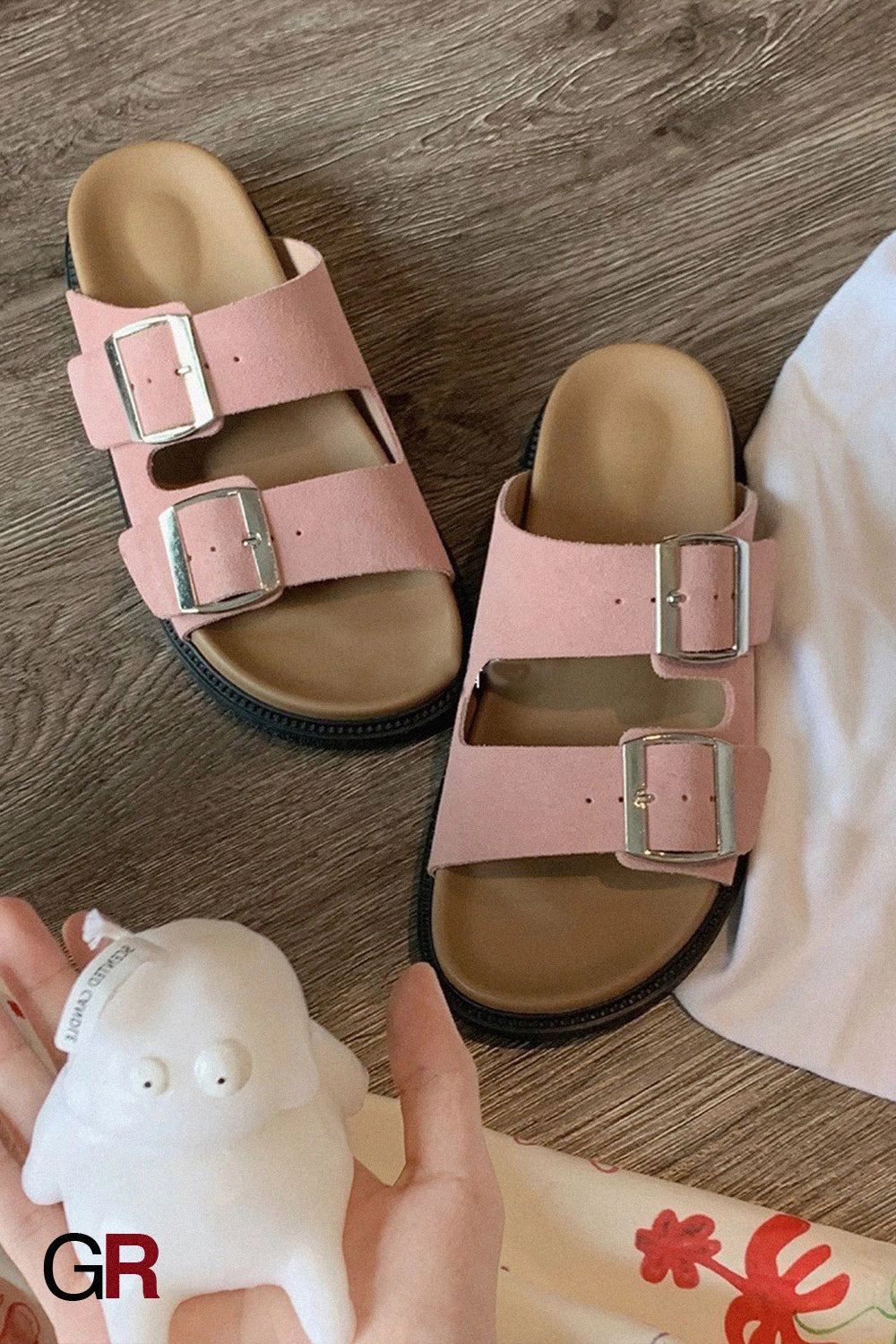 Casual Women's Summer Wear Birkenstock Shoes Belt Buckle Half Slippers