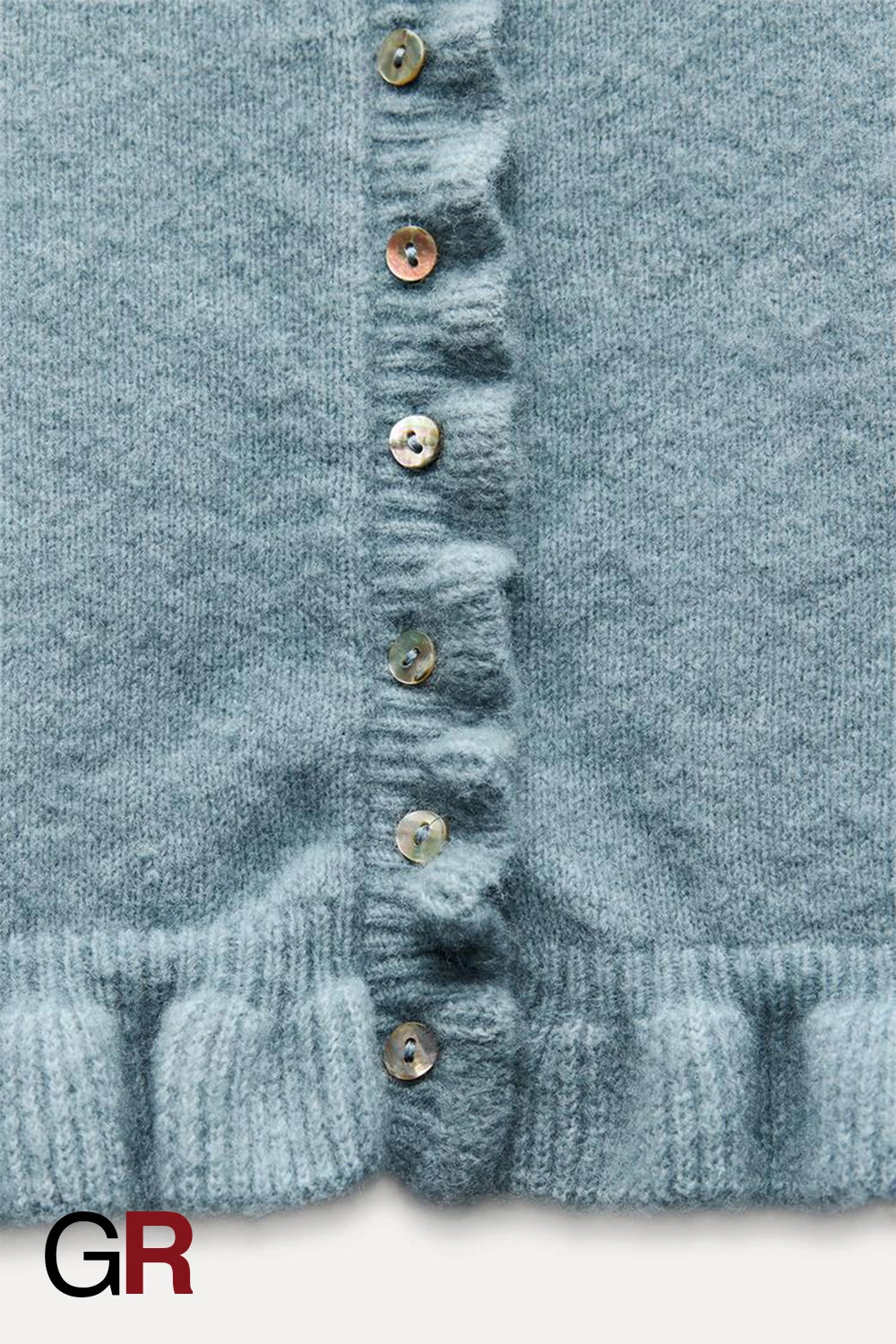 Simple Laminated Round Neck Knitted Blue Sweater - GlamoROZ