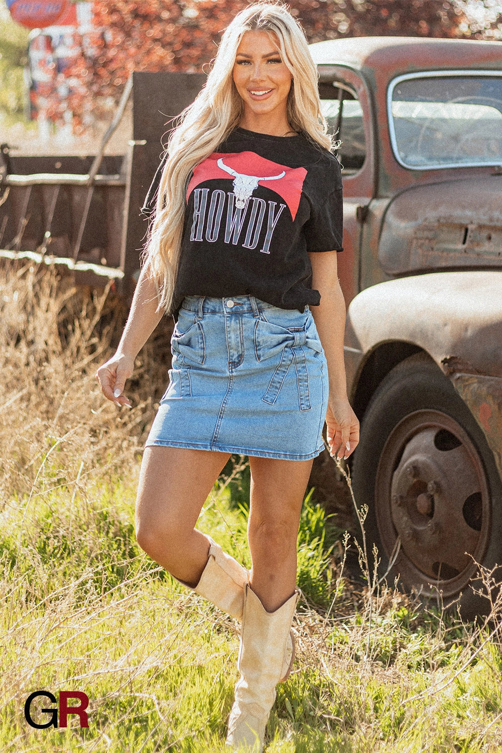 Personalized Trendy High Waist Denim Skirt