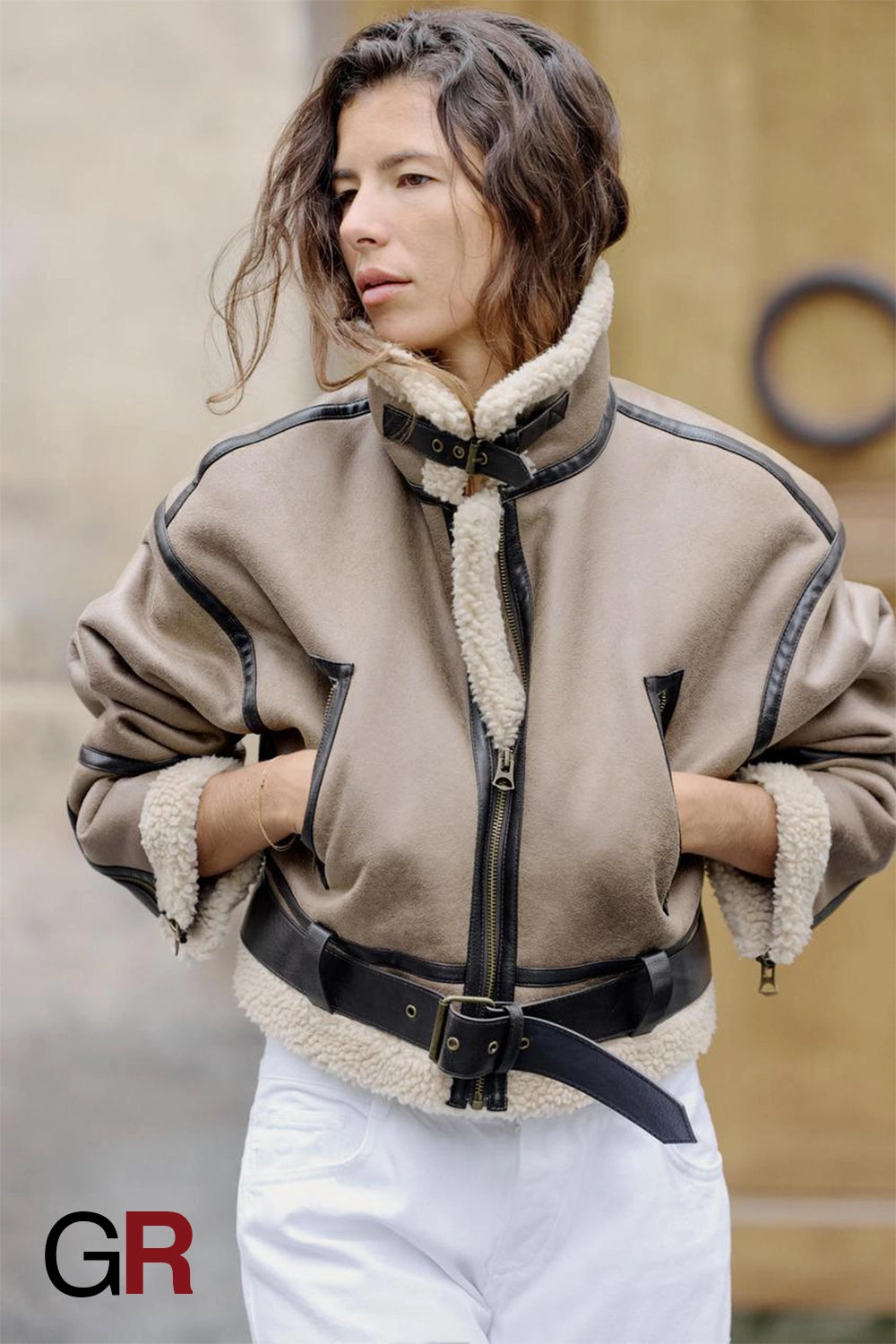 Luxe Lamb Wool Spliced Coat - GlamoROZ