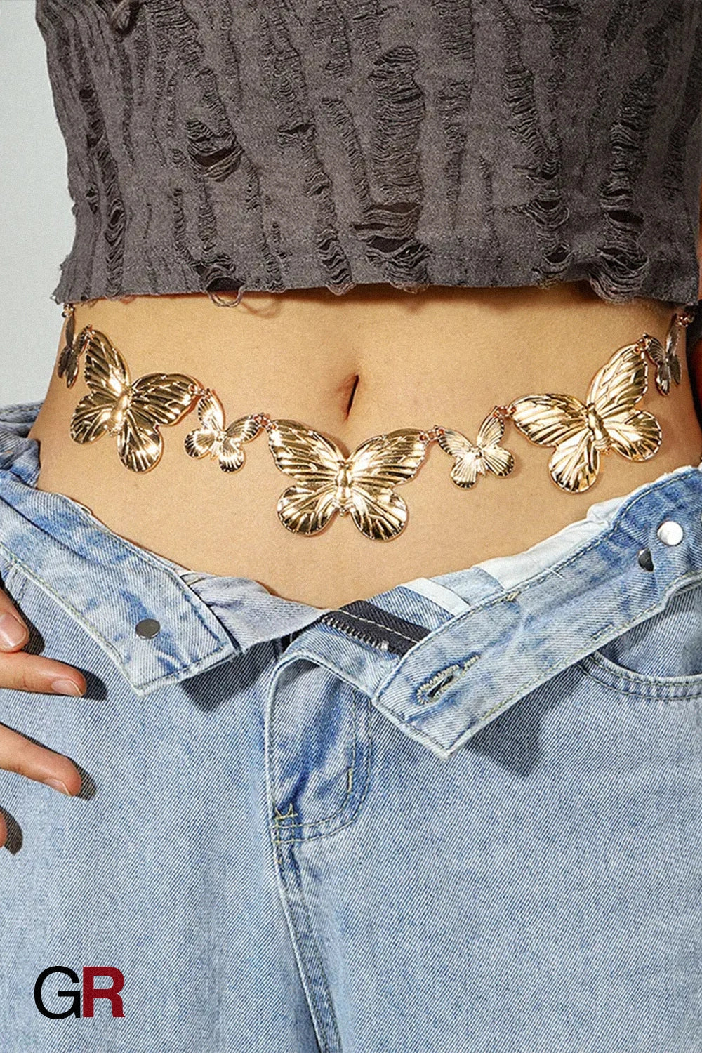 Metal Butterfly Shape Waist Simple Chain