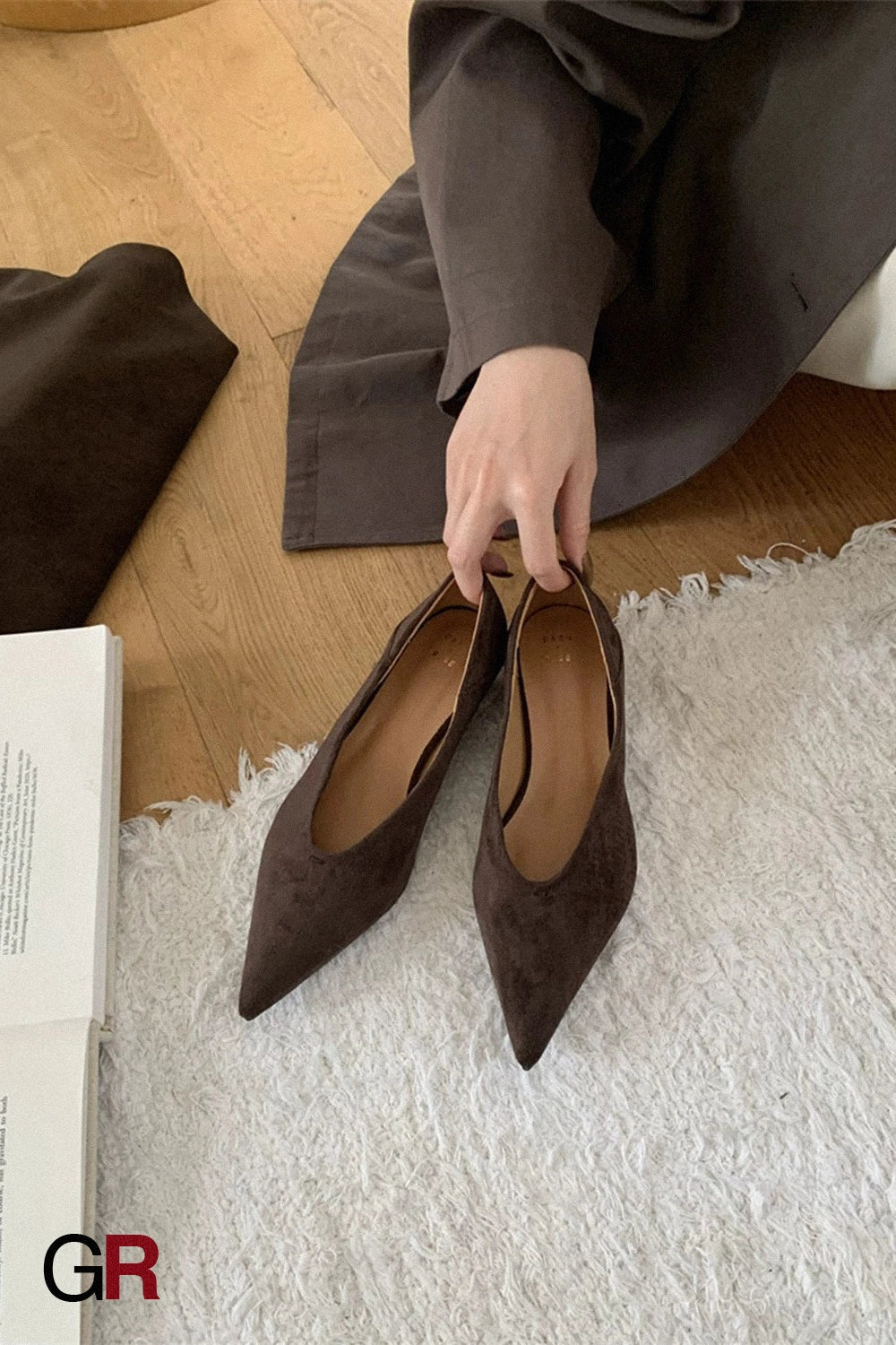 Wedge Suede Pointed Toe Pumps Women's Shoes