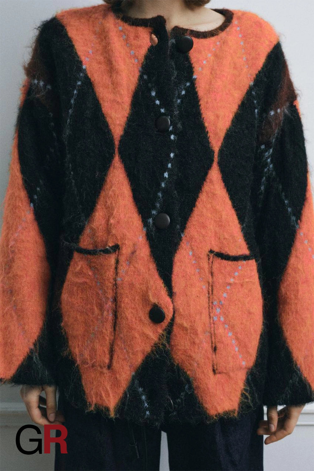 Regal Square Neck Jacquard Knit Cardigan - GlamoROZ