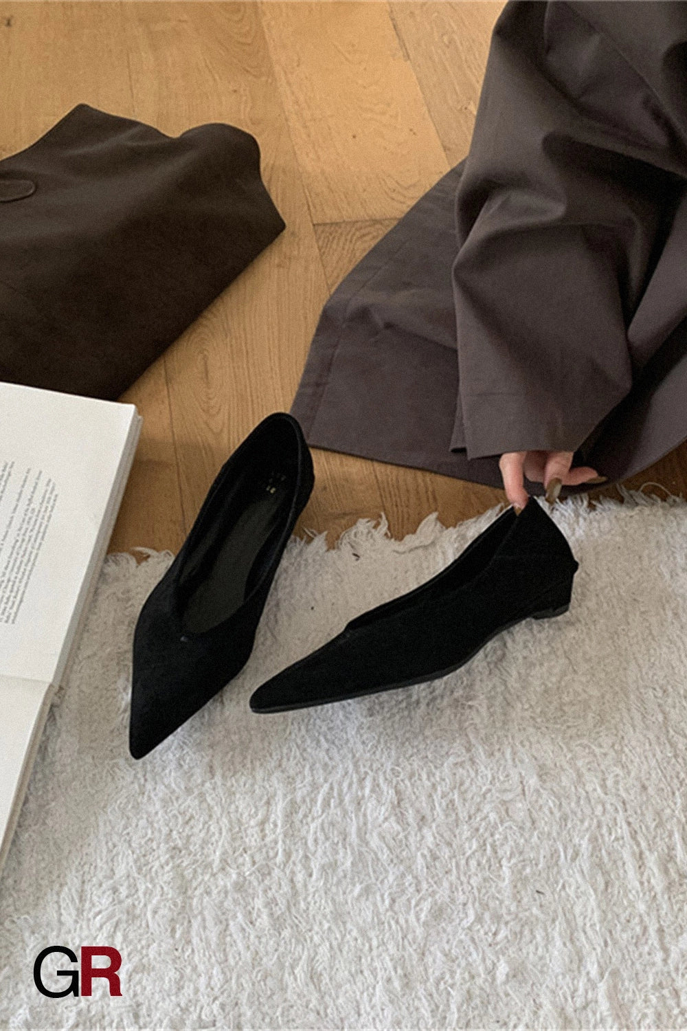 Wedge Suede Pointed Toe Pumps Women's Shoes