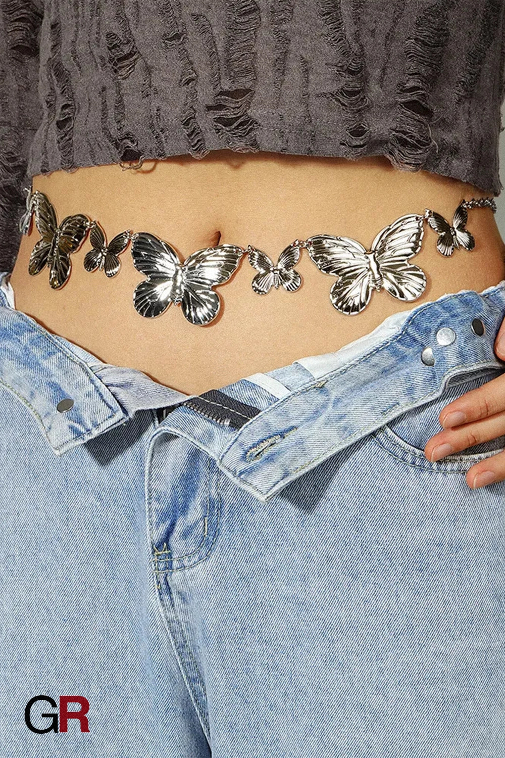 Metal Butterfly Shape Waist Simple Chain