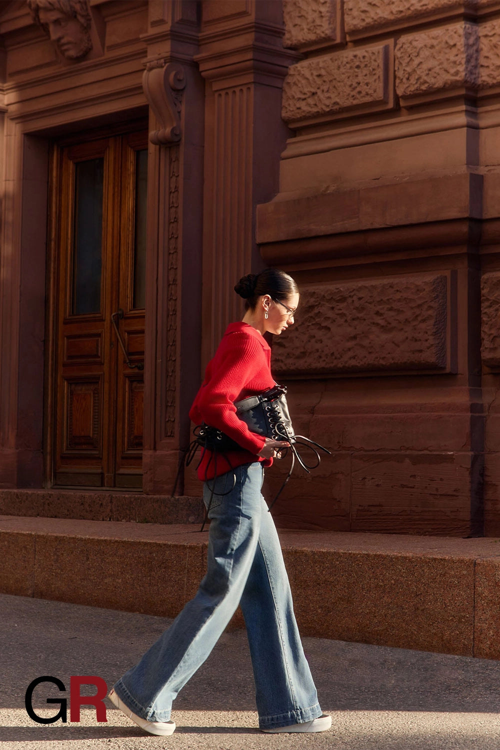 Timeless Polo Collar Knitted Red Sweater - GlamoROZ