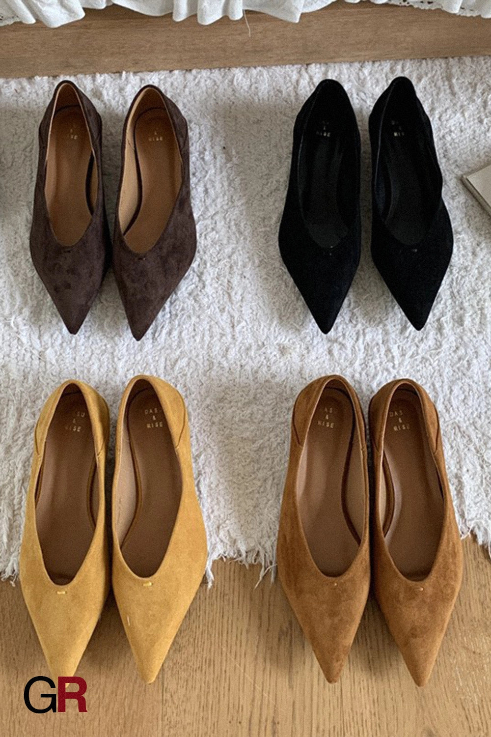 Léonie Suede Pointed Flats