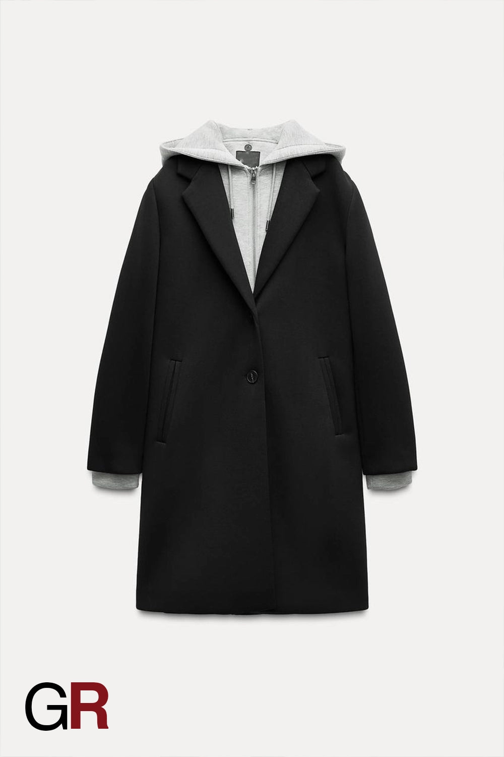 Contrast Trim Single-Breasted Coat - GlamoROZ