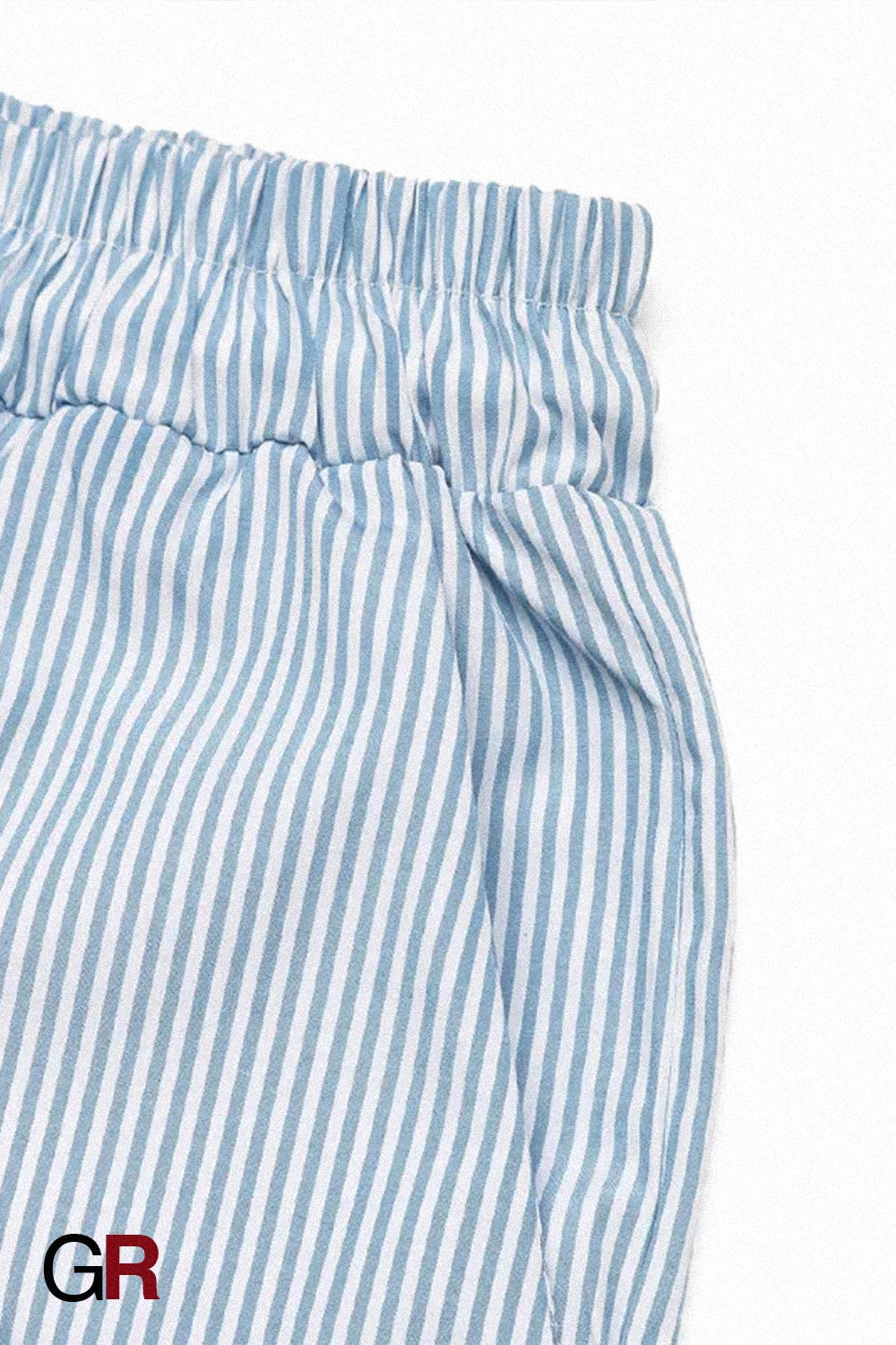 Women's Casual Elastic Striped Pocket Trousers