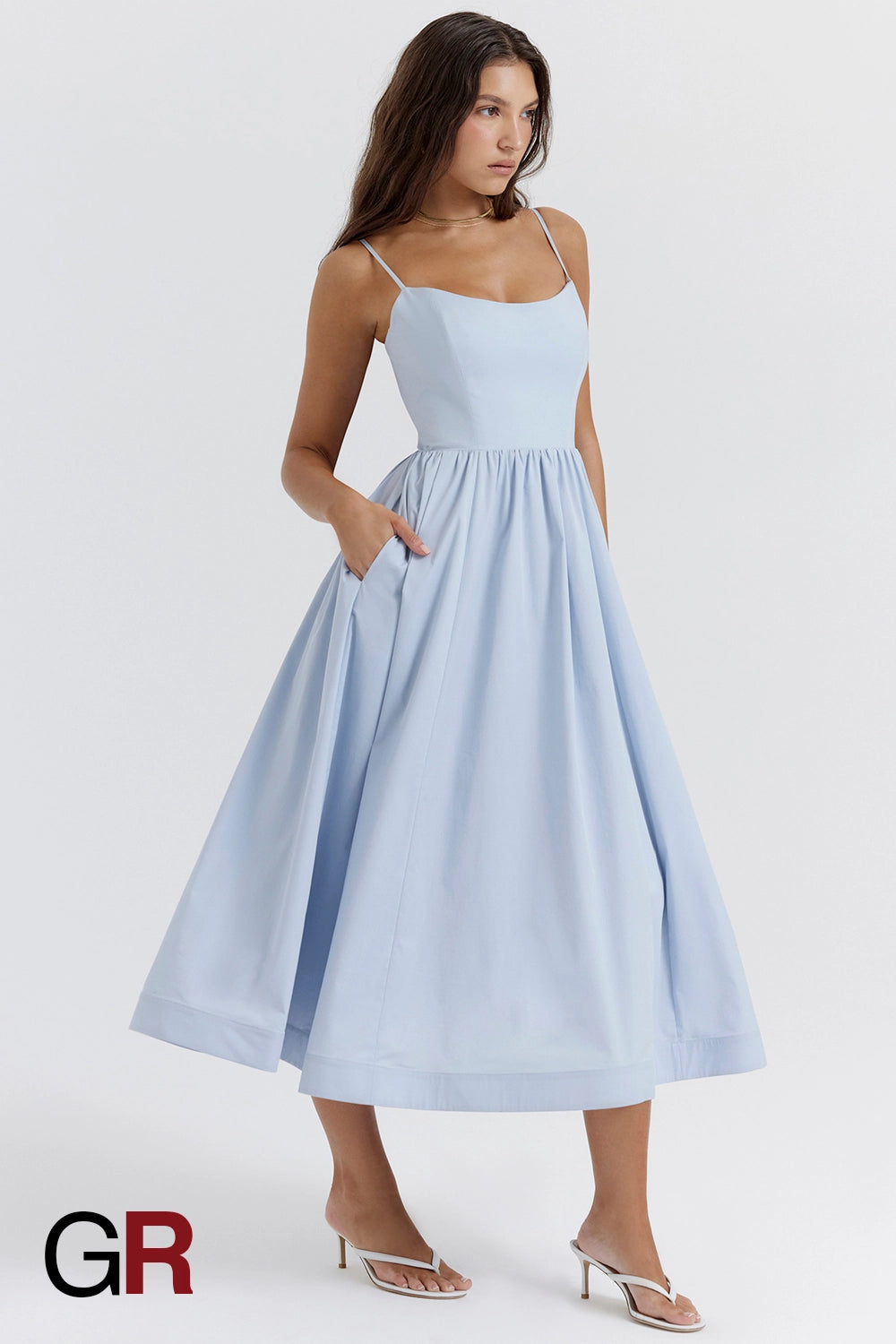 Vibrant Suspender Blue Dress - GlamoROZ