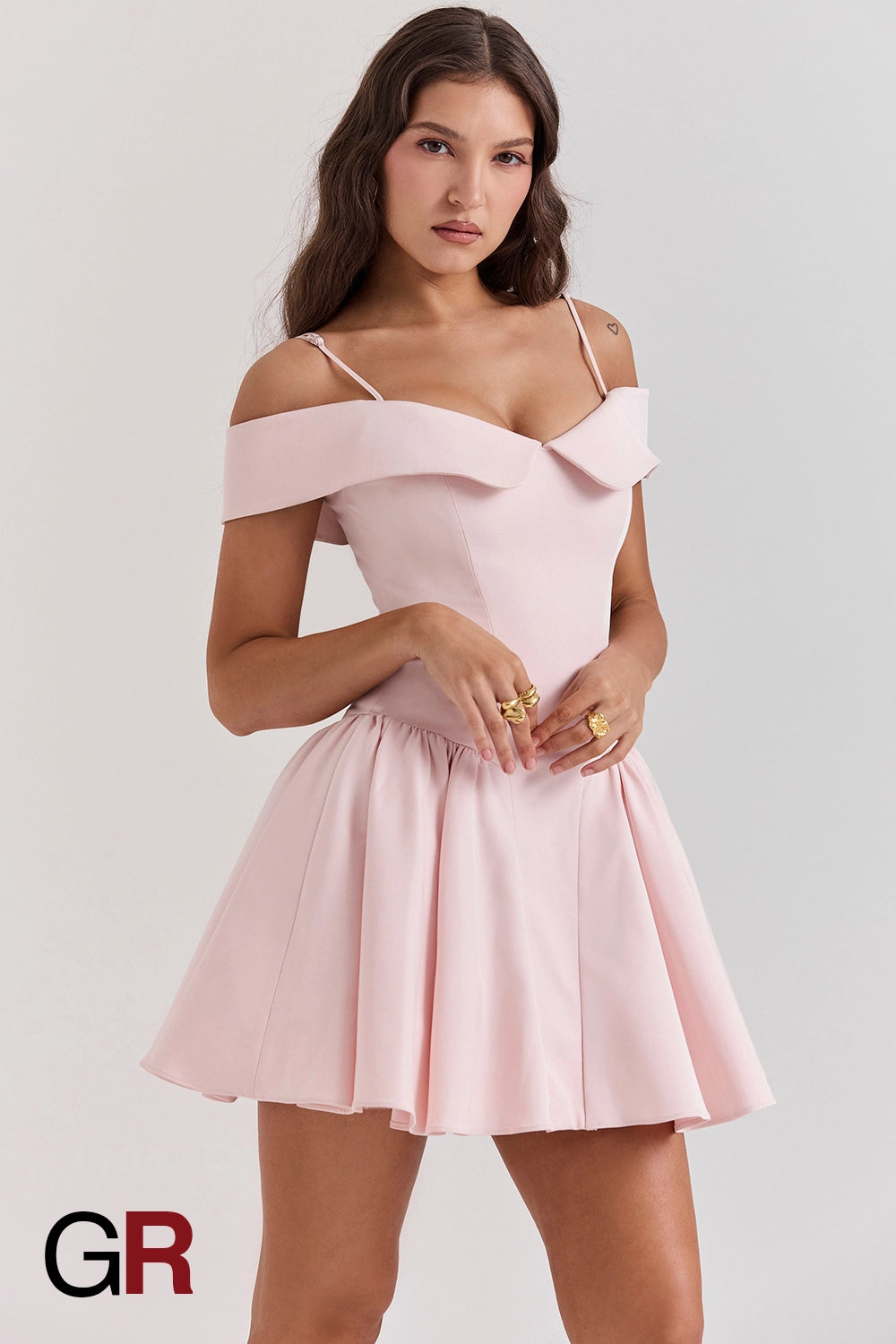 Hot Girl Off-Shoulder Little Pink Dress - GlamoROZ