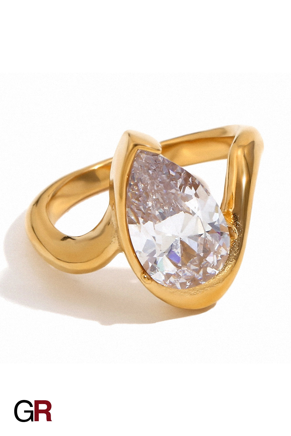 Auréole Teardrop Ring