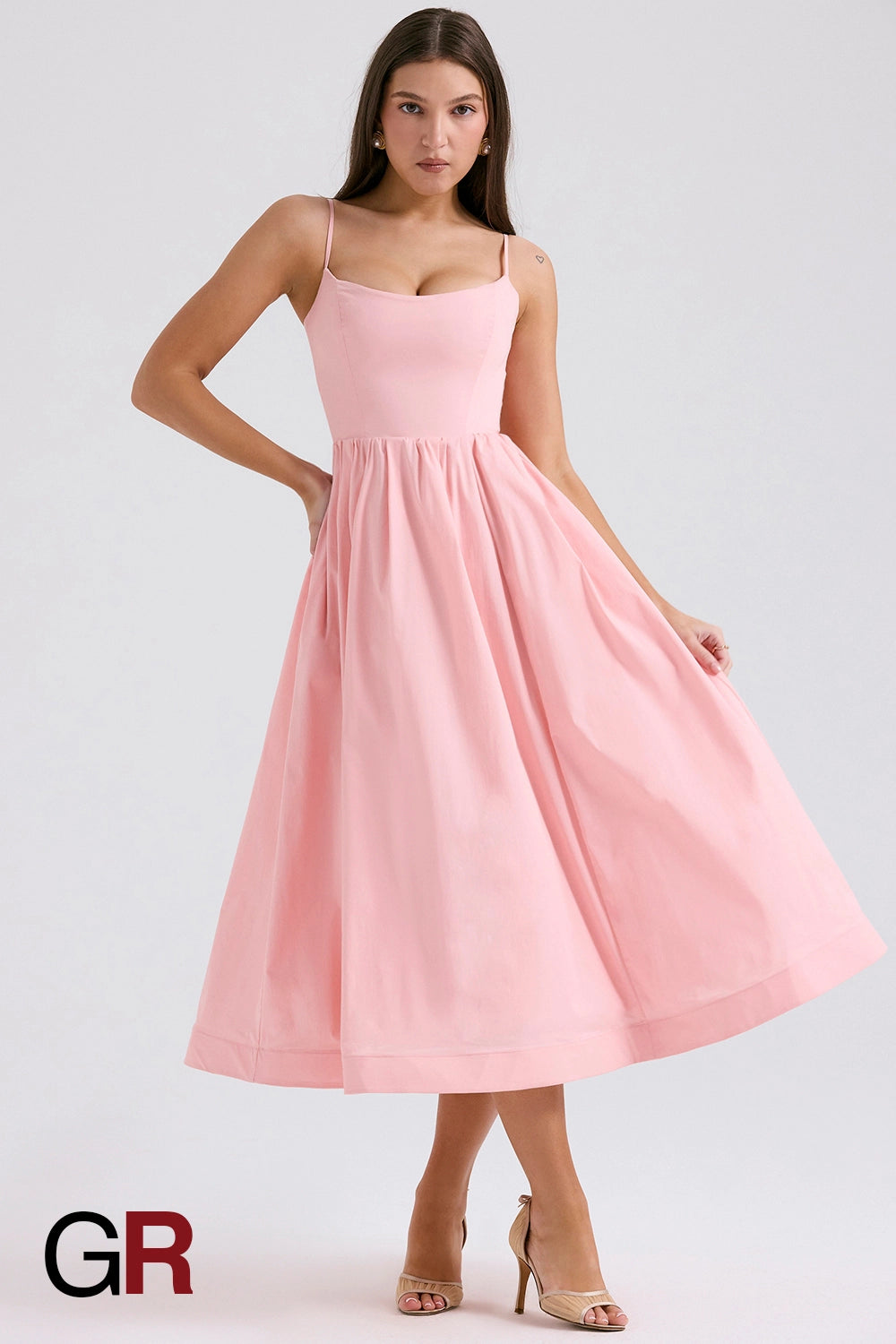 Vibrant Suspender Pink Dress - GlamoROZ