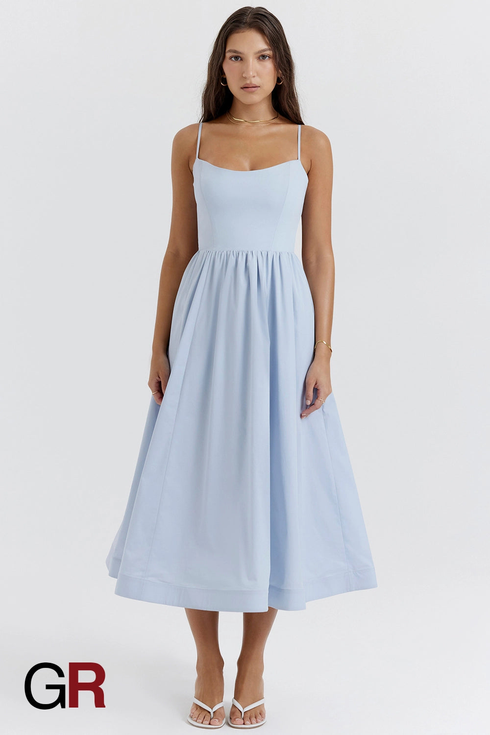 Vibrant Suspender Blue Dress - GlamoROZ