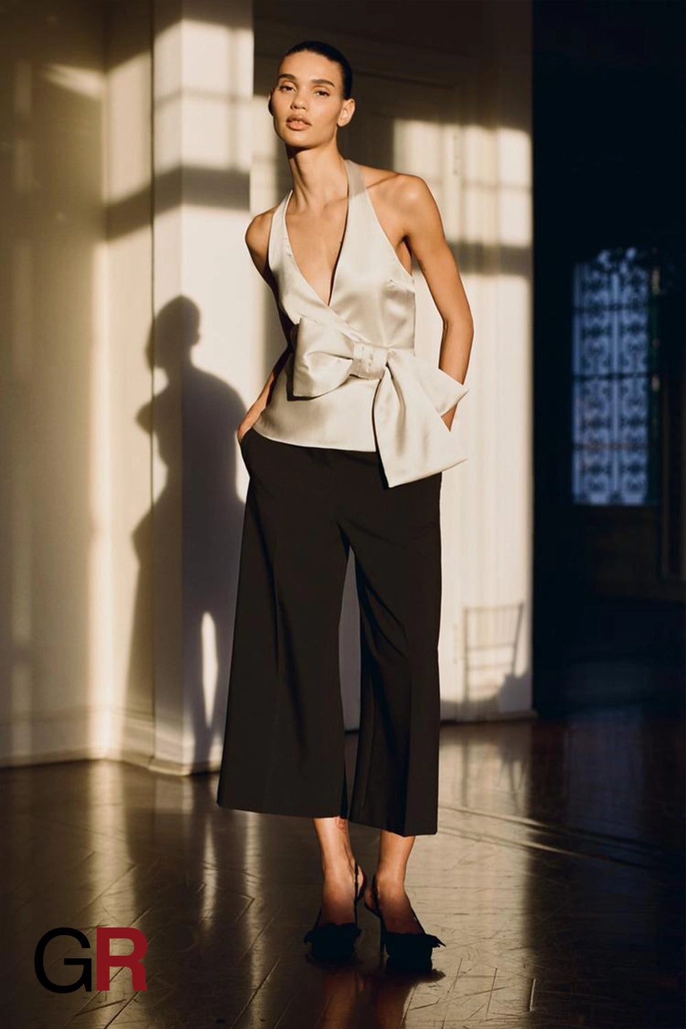 Ethereal Halter Spaghetti-Strap Top - GlamoROZ
