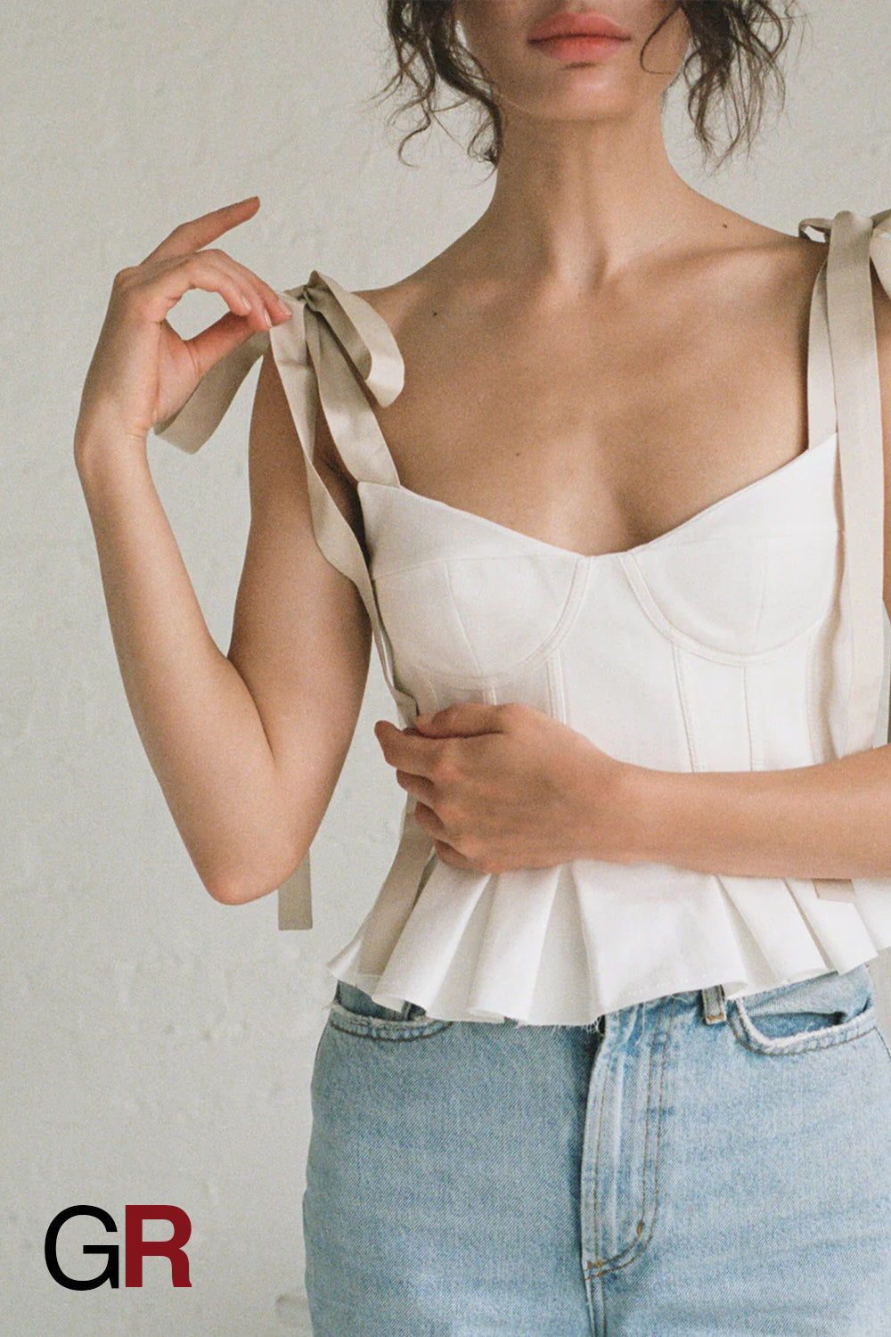Luxe Lace Pleated Sling Top - GlamoROZ