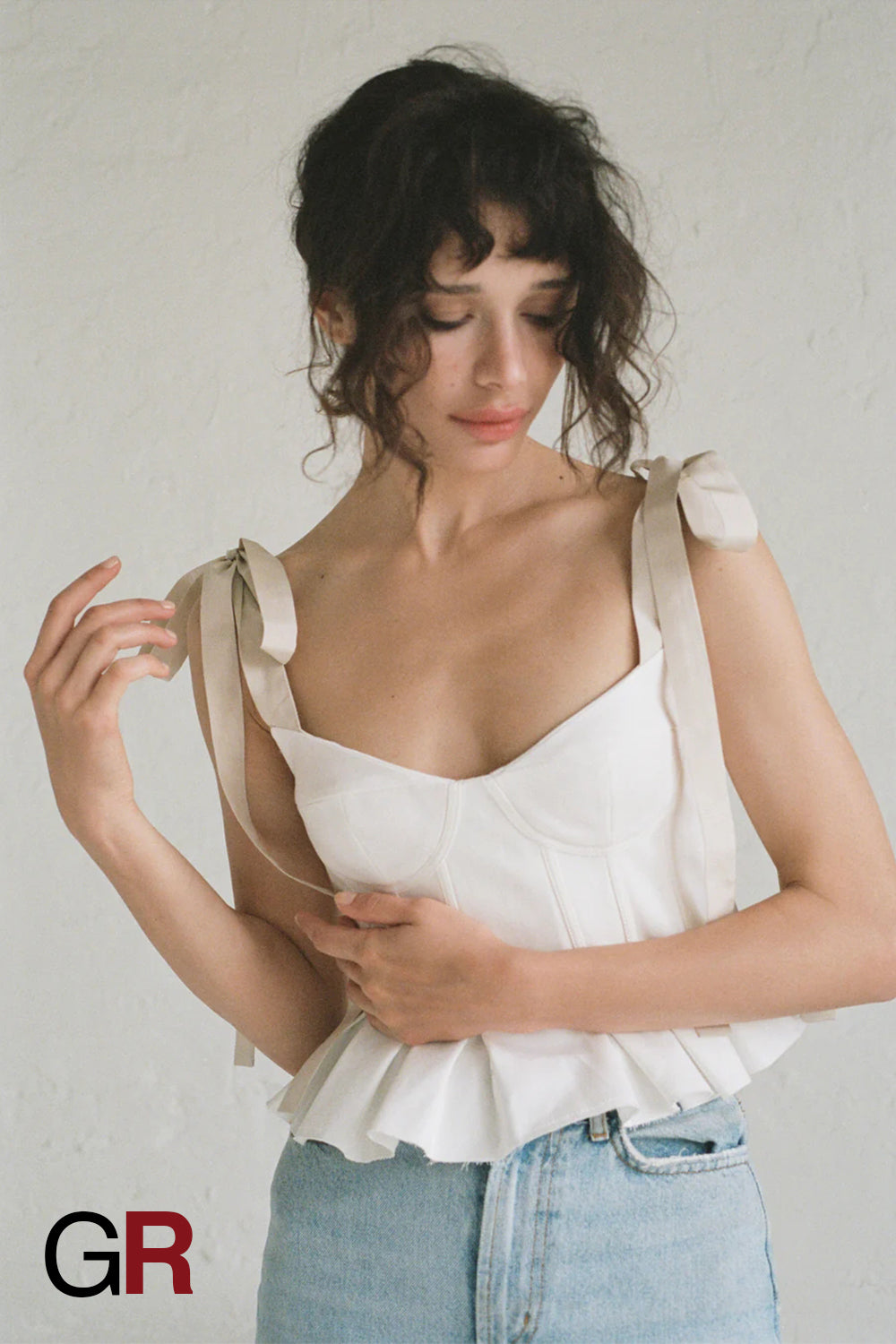 Luxe Lace Pleated Sling Top - GlamoROZ