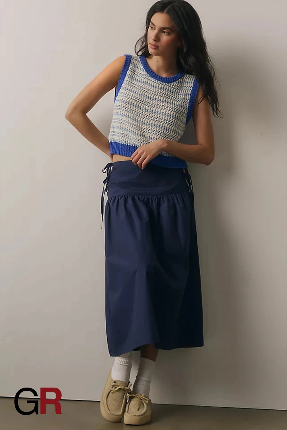 Chic Lace-Up Knitted Vest Top - GlamoROZ
