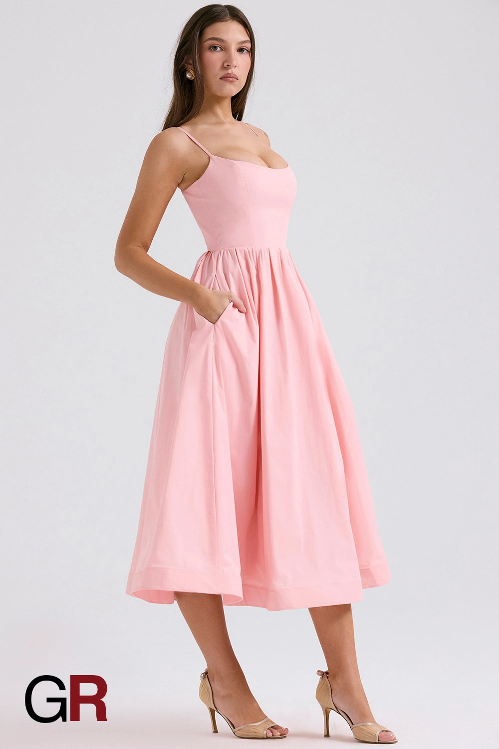 Vibrant Suspender Pink Dress - GlamoROZ