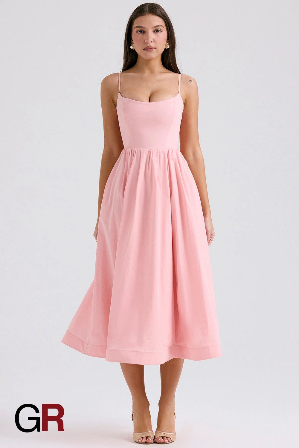Vibrant Suspender Pink Dress - GlamoROZ