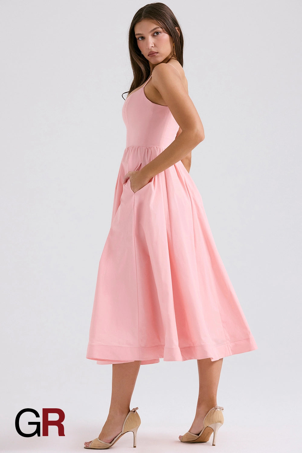 Vibrant Suspender Pink Dress - GlamoROZ