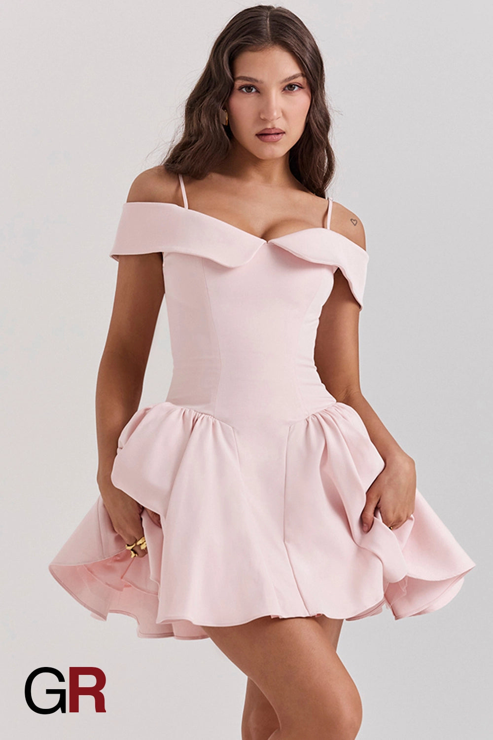 Hot Girl Off-Shoulder Little Pink Dress - GlamoROZ