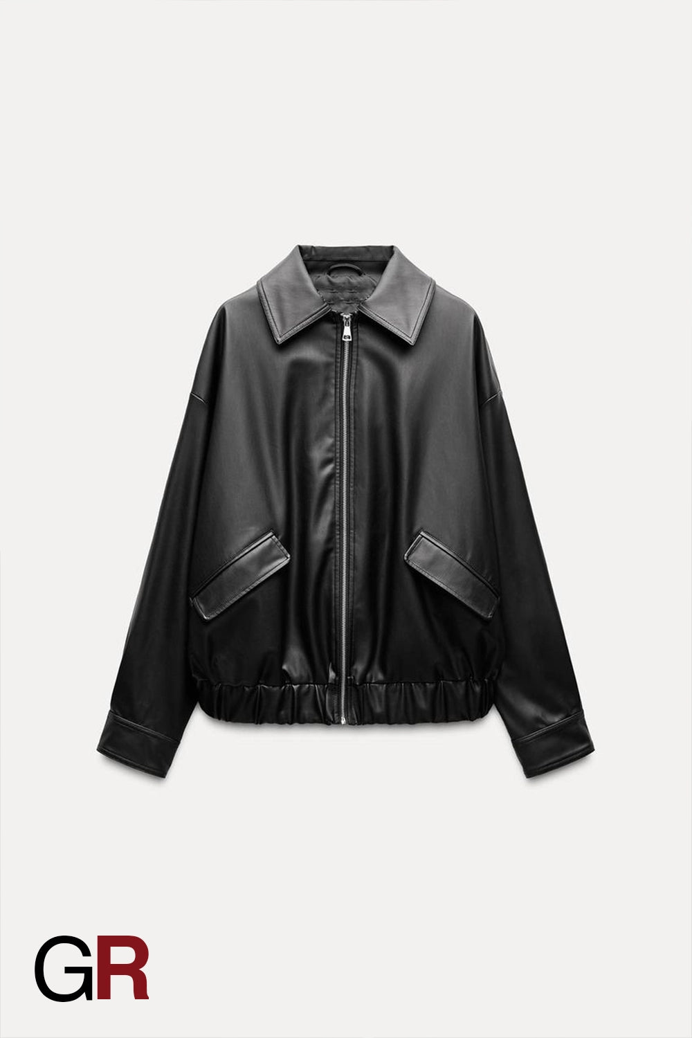Imitation Leather Oversized Coat - GlamoROZ