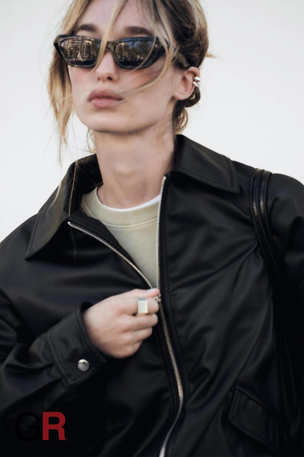 Imitation Leather Oversized Coat - GlamoROZ